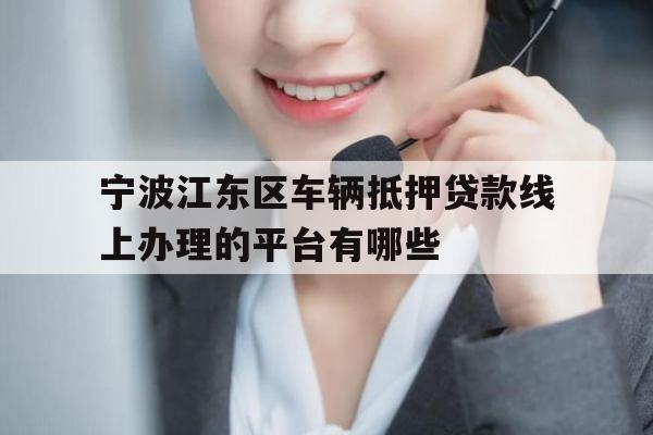 宁波江东区车辆抵押贷款线上办理的平台有哪些
